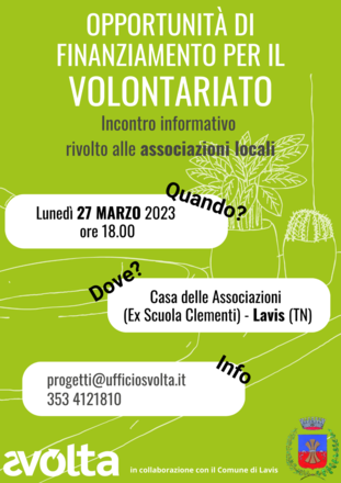 OPPORTUNITA' DI FINANZIAMENTO PER IL VOLONTARIATO  OPPORTUNITA' DI FINANZIAMENTO PER IL VOLONTARIATO