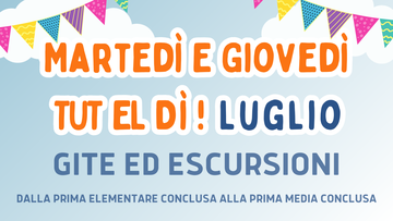 A luglio 6 gite per i giovani A luglio 6 gite per i giovani