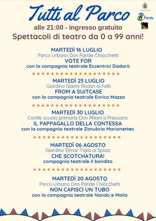 Con “Tutti al parco” 6 spettacoli teatrali Con “Tutti al parco” 6 spettacoli teatrali