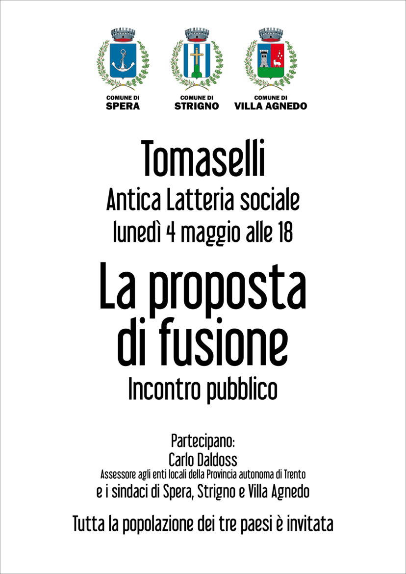 La fusione dei comuni: incontro pubblico