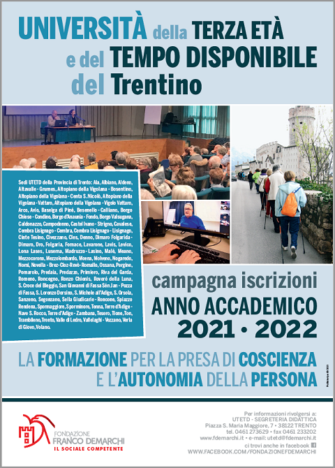 Immagine: ISCRIZIONI e PROGRAMMI UTETD A A 2021 2022