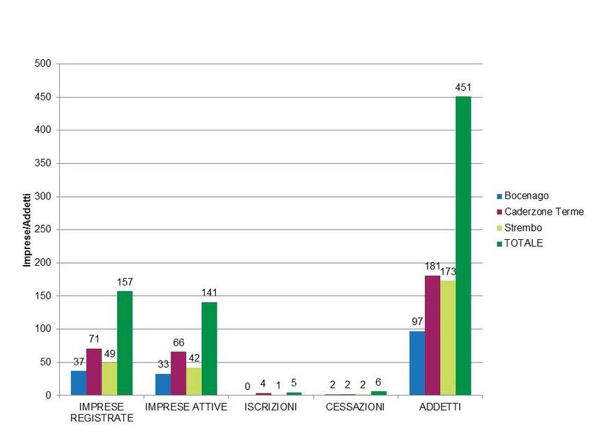 8. Rapporto imprese-addetti nel territorio dei Comuni di Bocenago, Caderzone Terme e Strembo
