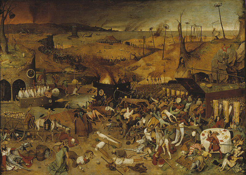 Immagine epidemia, Il Trionfo della Morte (1562) di Pieter Bruegel il Vecchio