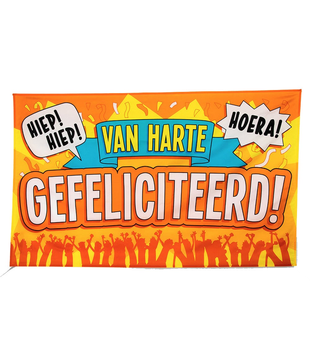 XXL Gevelvlag Van Harte Gefeliciteerd