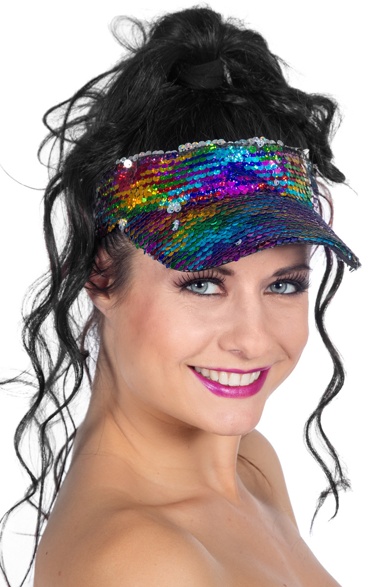 Zonneklep Rainbow pailletten