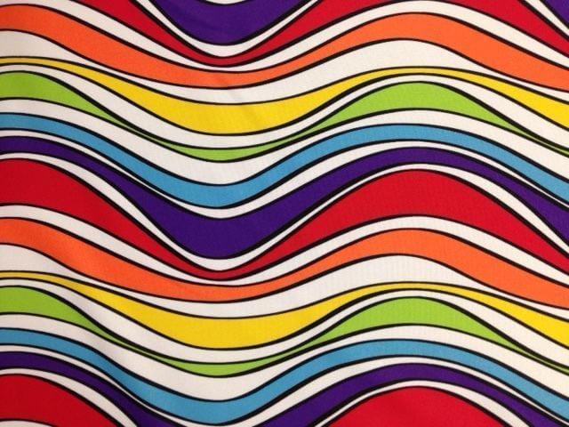 Sjaal / shawl rainbow waves