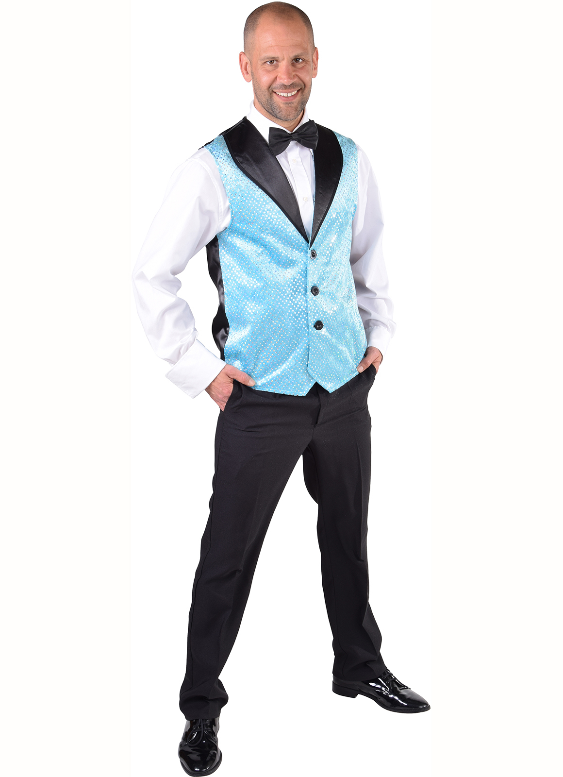 Gilet pailletten turquoise