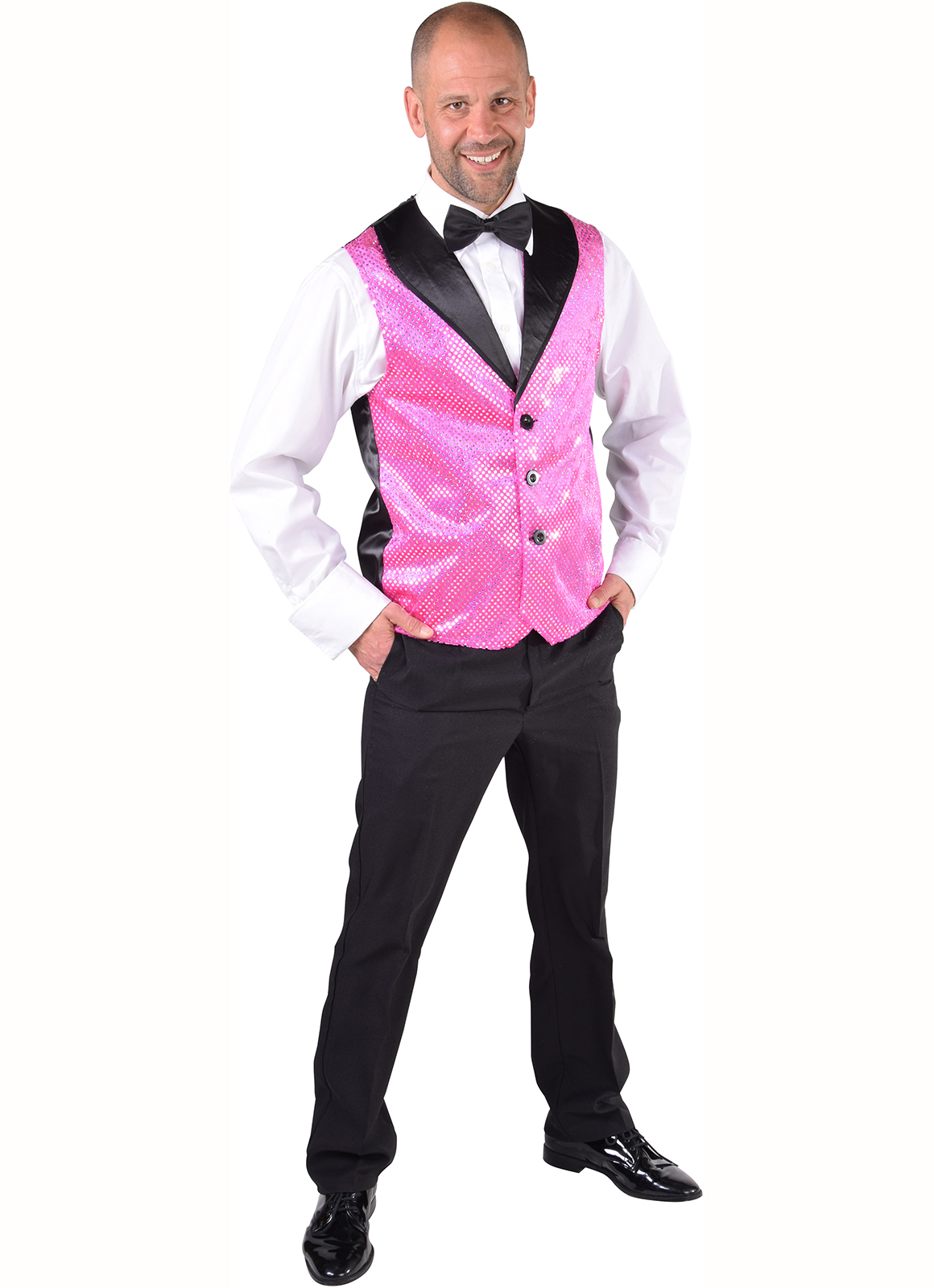 Gilet pailletten pink