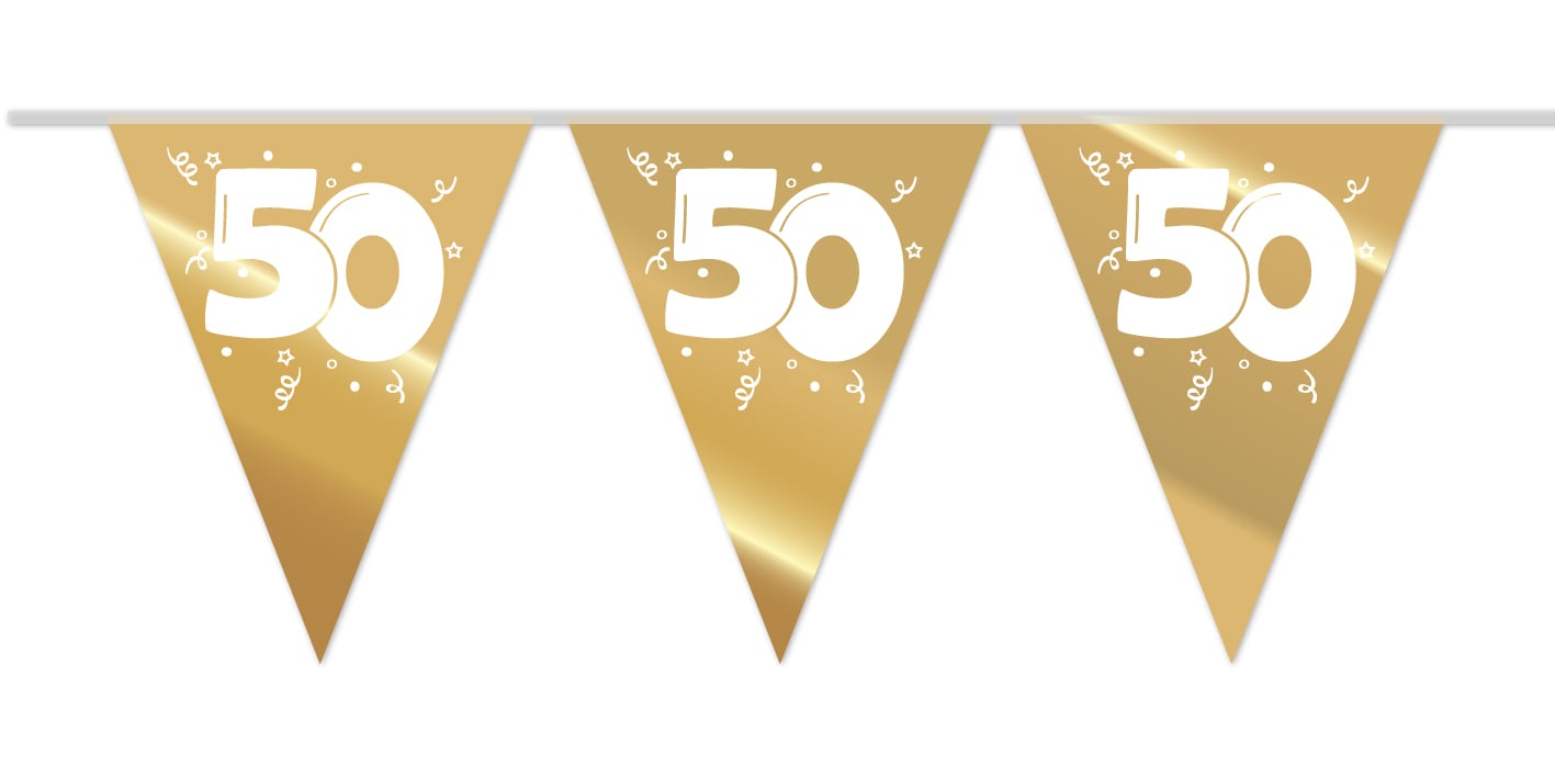 Vlaggenlijn goud 50 jaar 10 meter