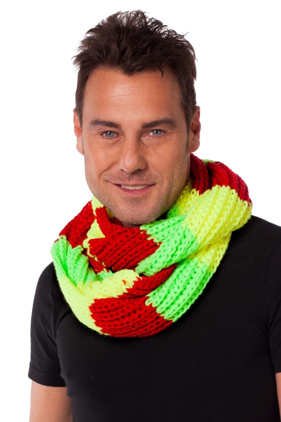 Coppens Gebreide Shawl Rood Geel Groen coppens kopen in de aanbieding