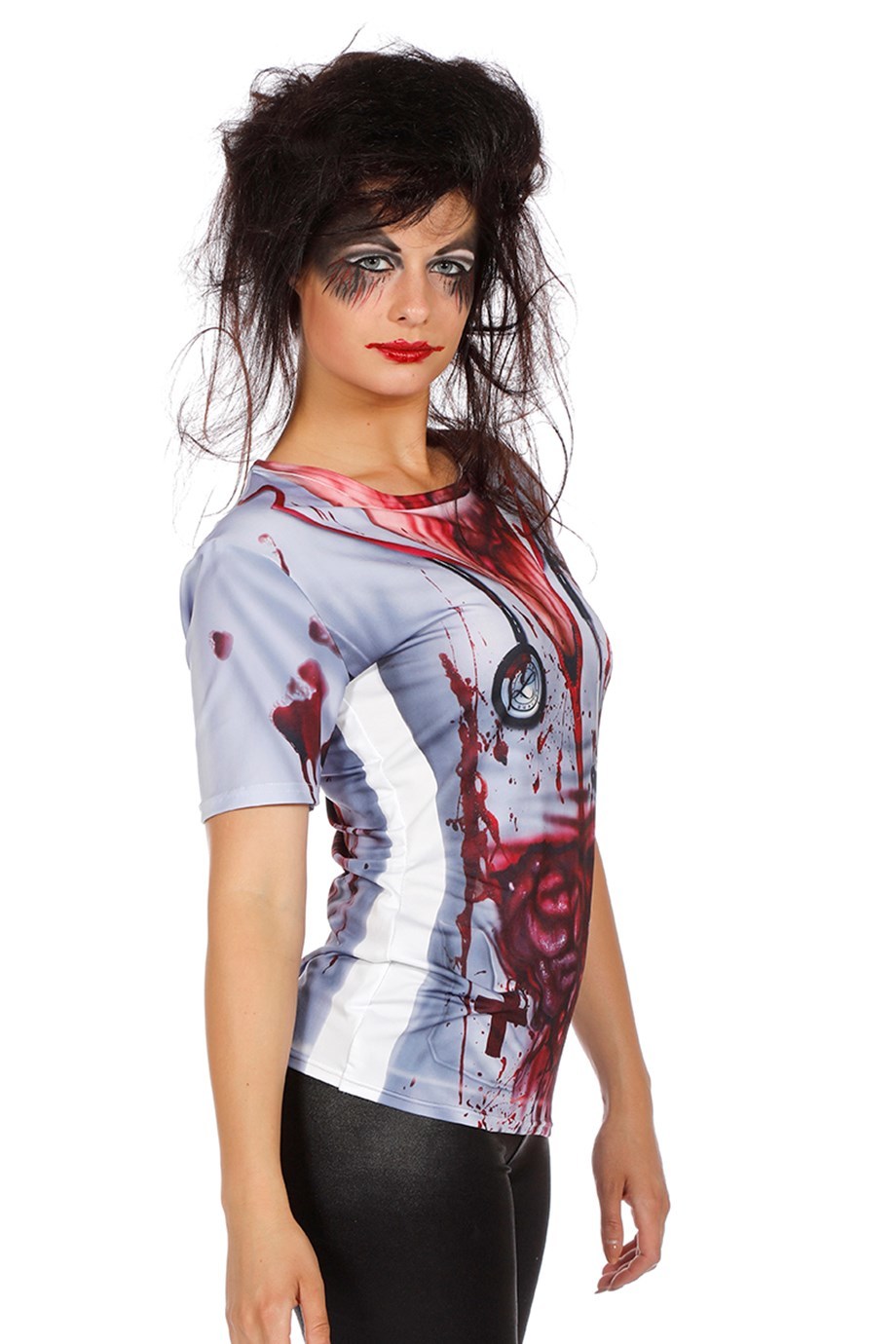 Shirt met print bloody nurse