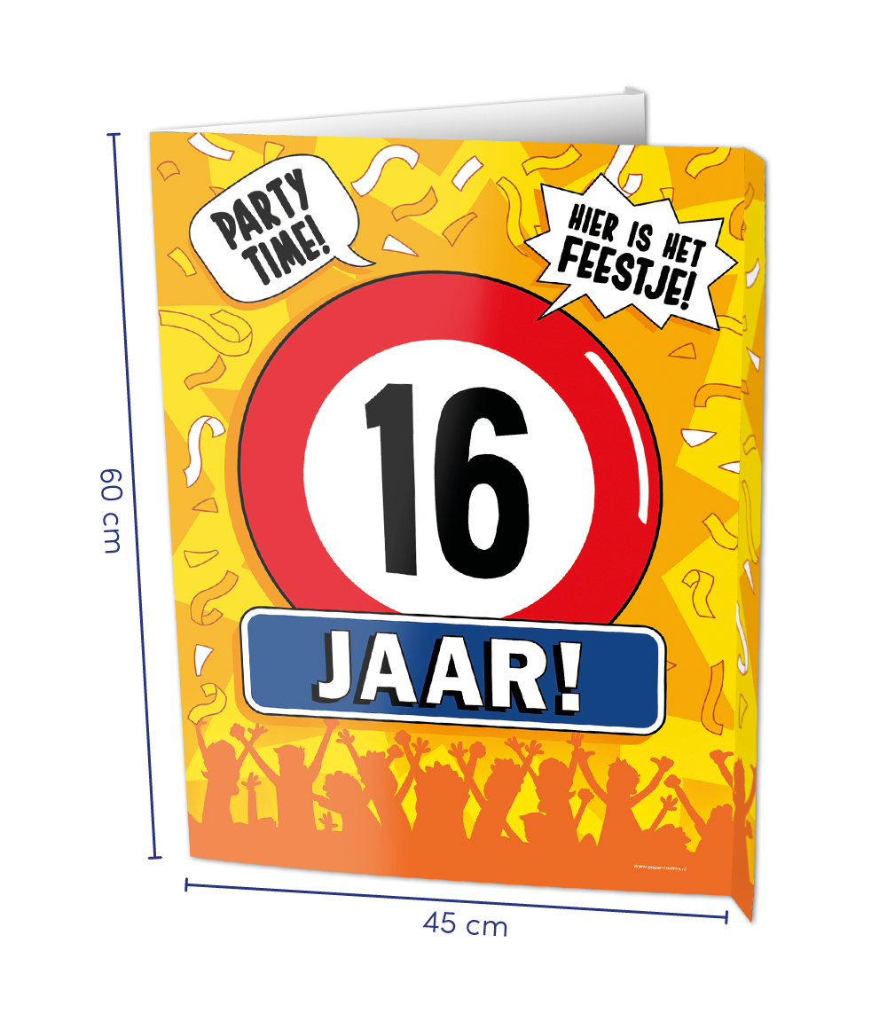 Window signs- 16 jaar OP=OP