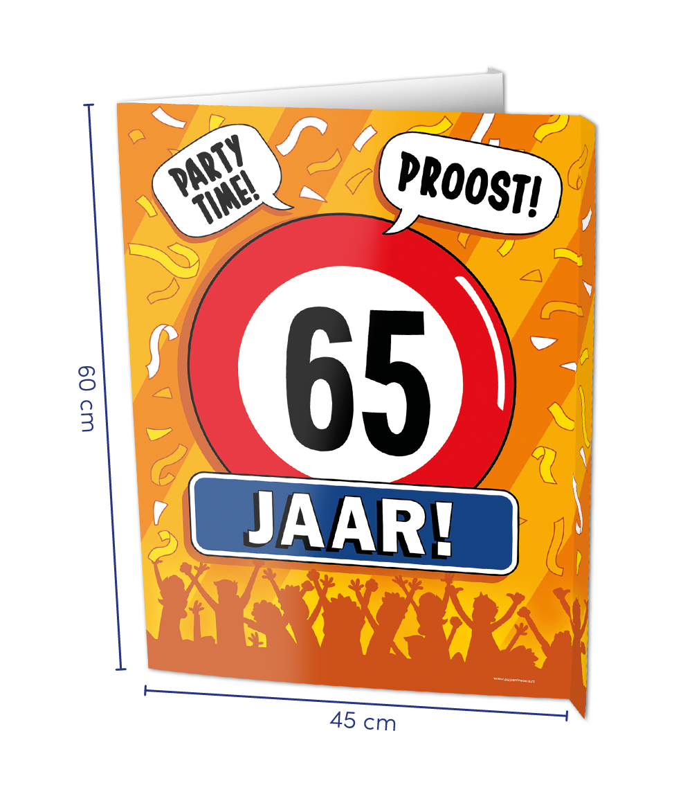 Window signs - 65 jaar OP=OP