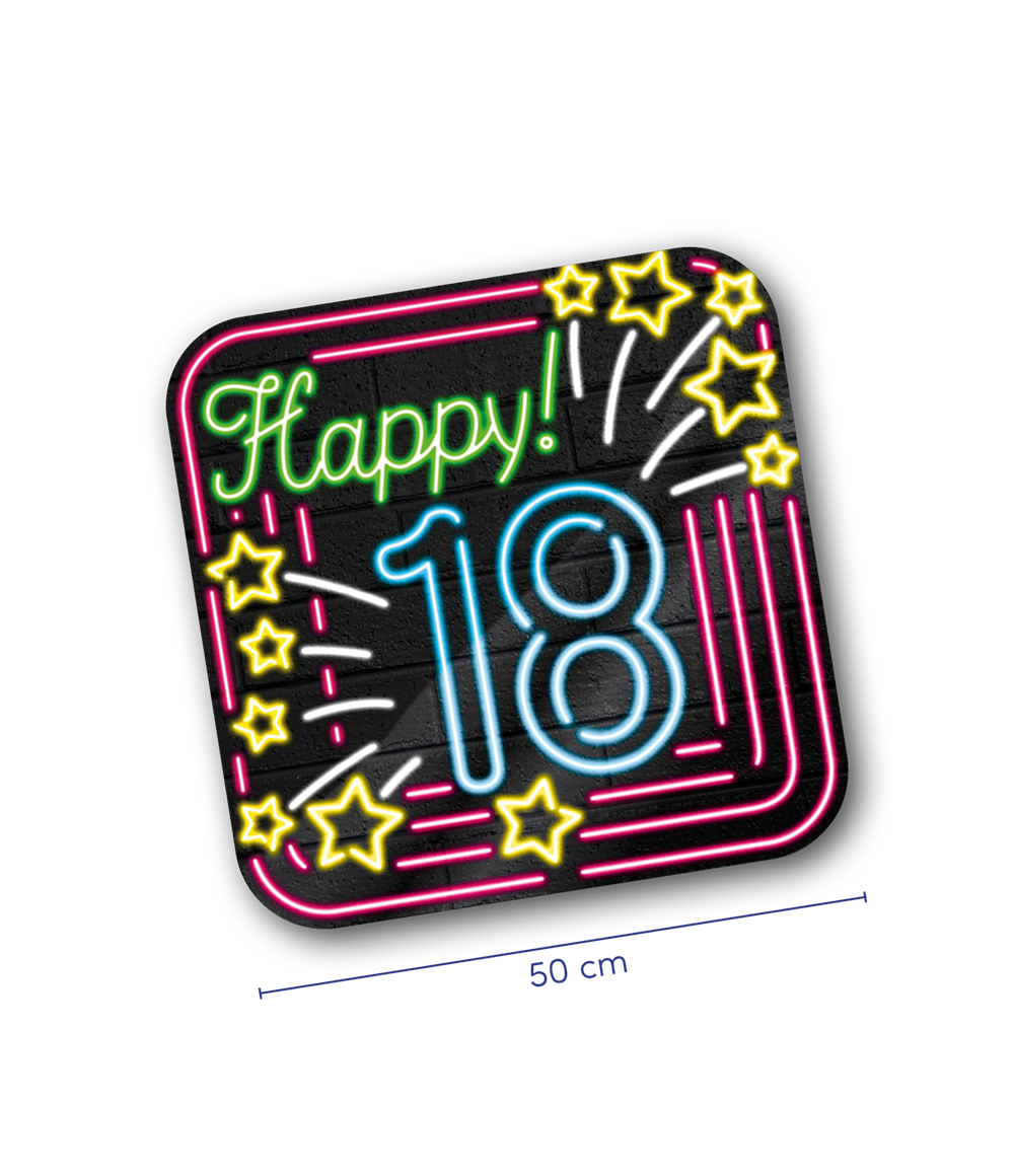 Huldeschild Neon - 18 jaar