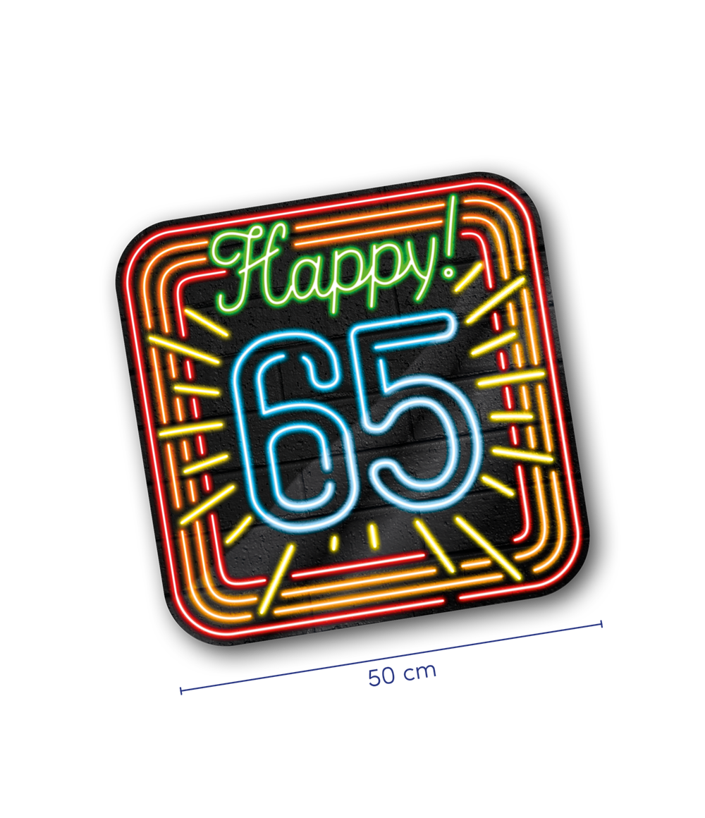 Huldeschild Neon - 65 jaar OP=OP