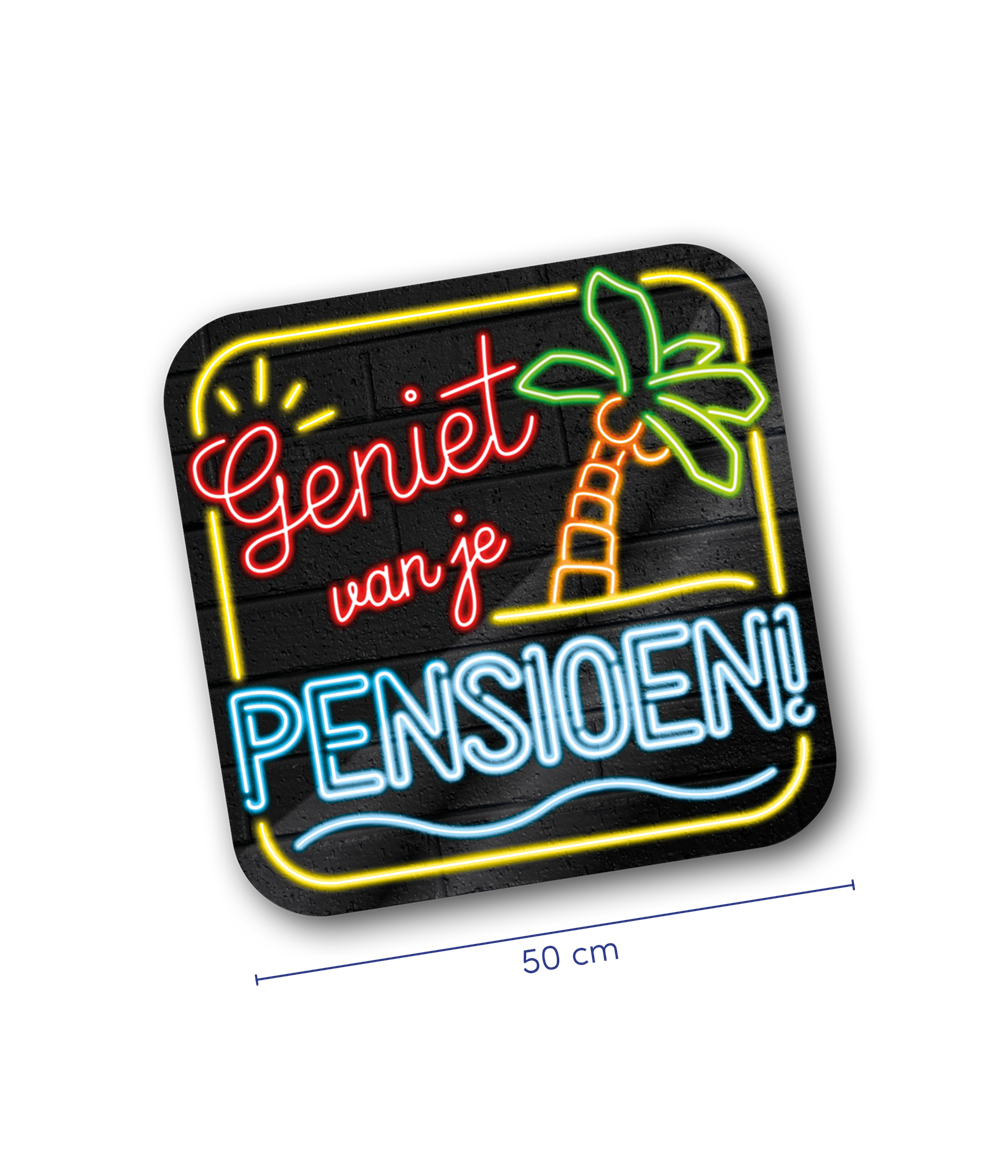 Huldeschild Neon - Pensioen OP=OP