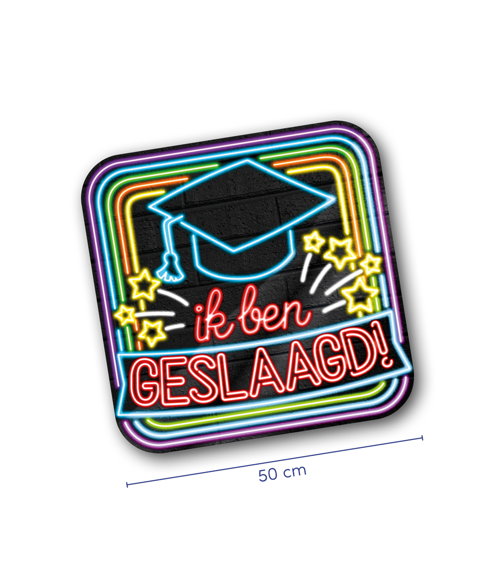 Huldeschild Neon - Geslaagd OP=OP