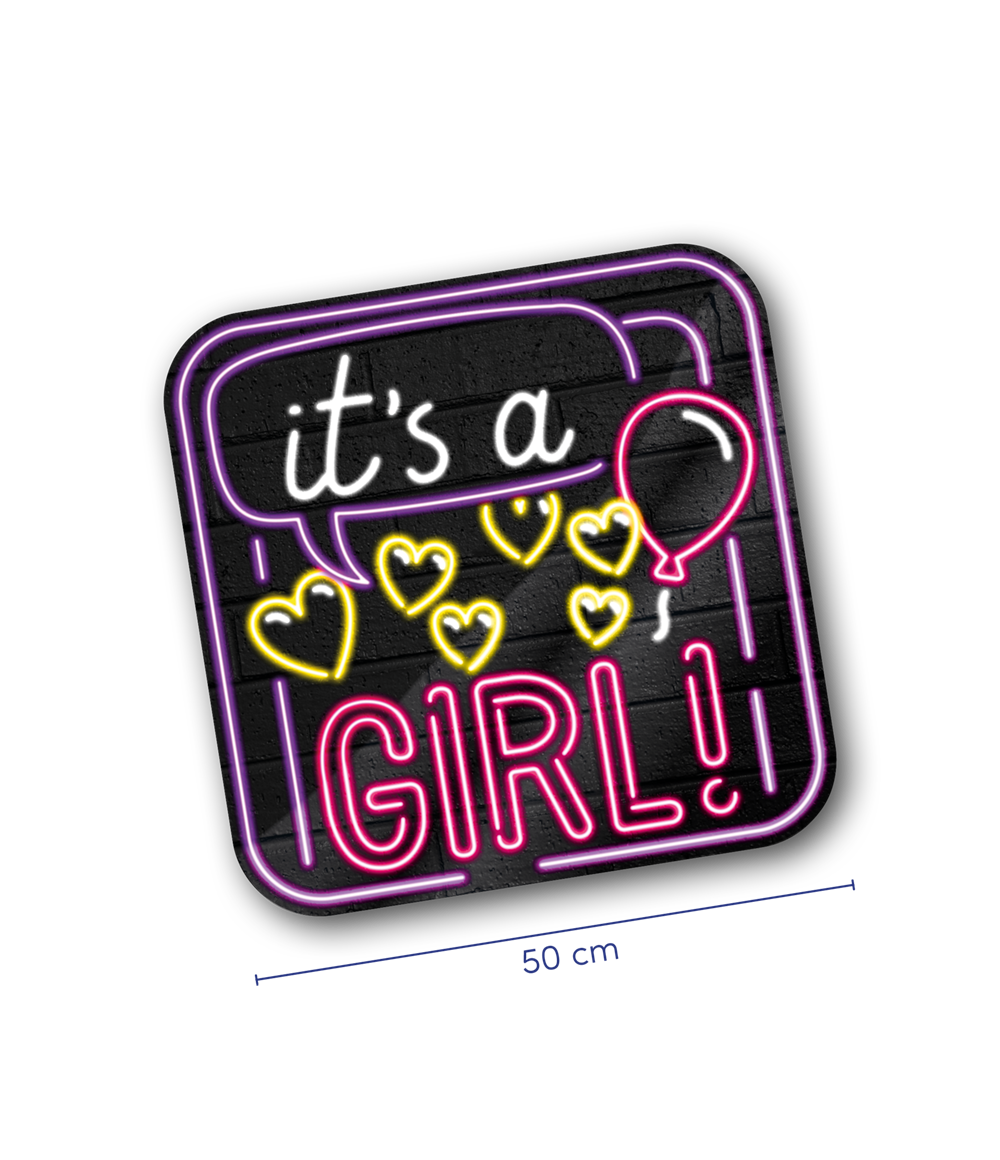 Huldeschild Neon - Geboorte Meisje OP=OP