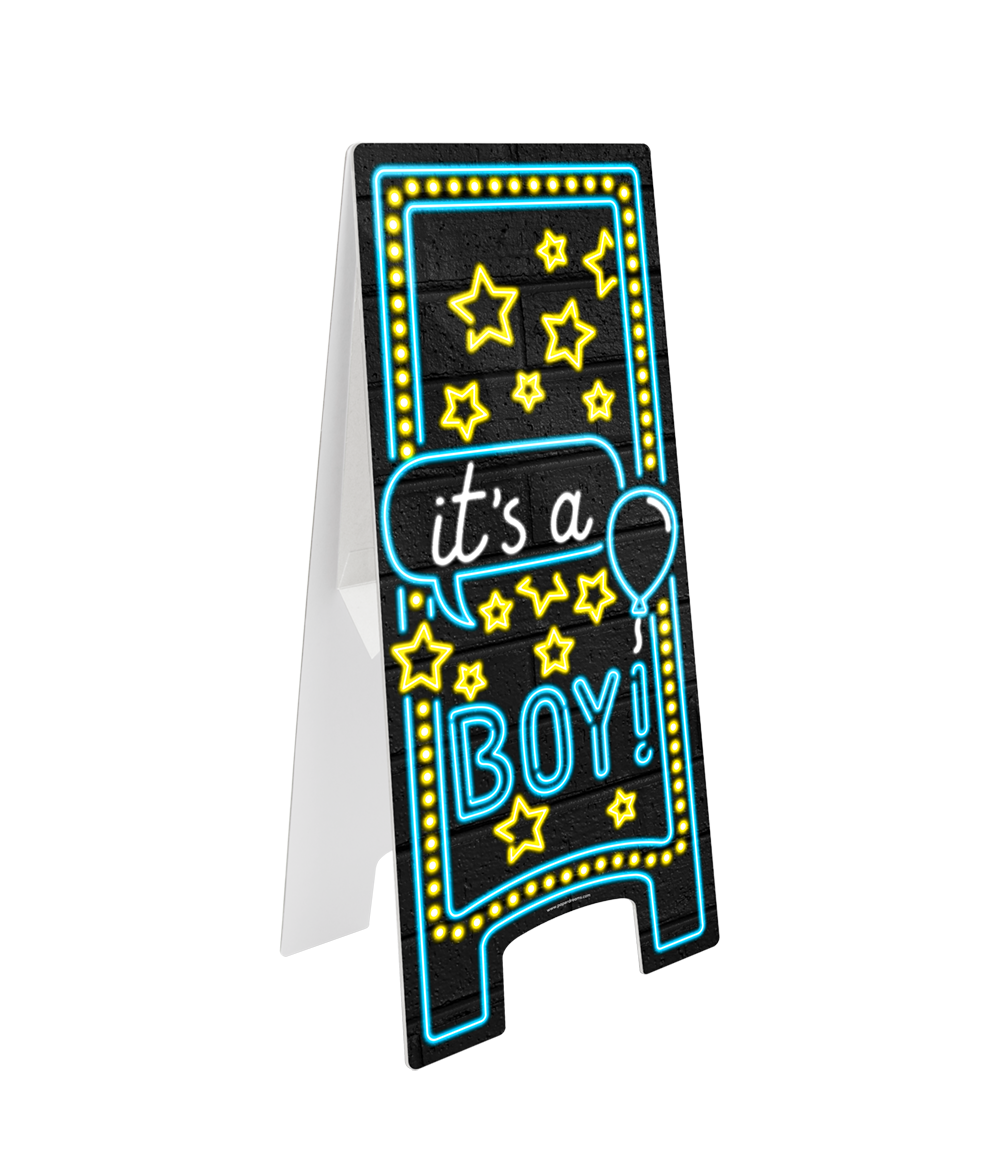 Neon Warning Sign - It's a boy !