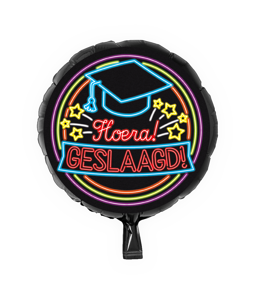 Neon Folie ballon - Geslaagd school OP=OP