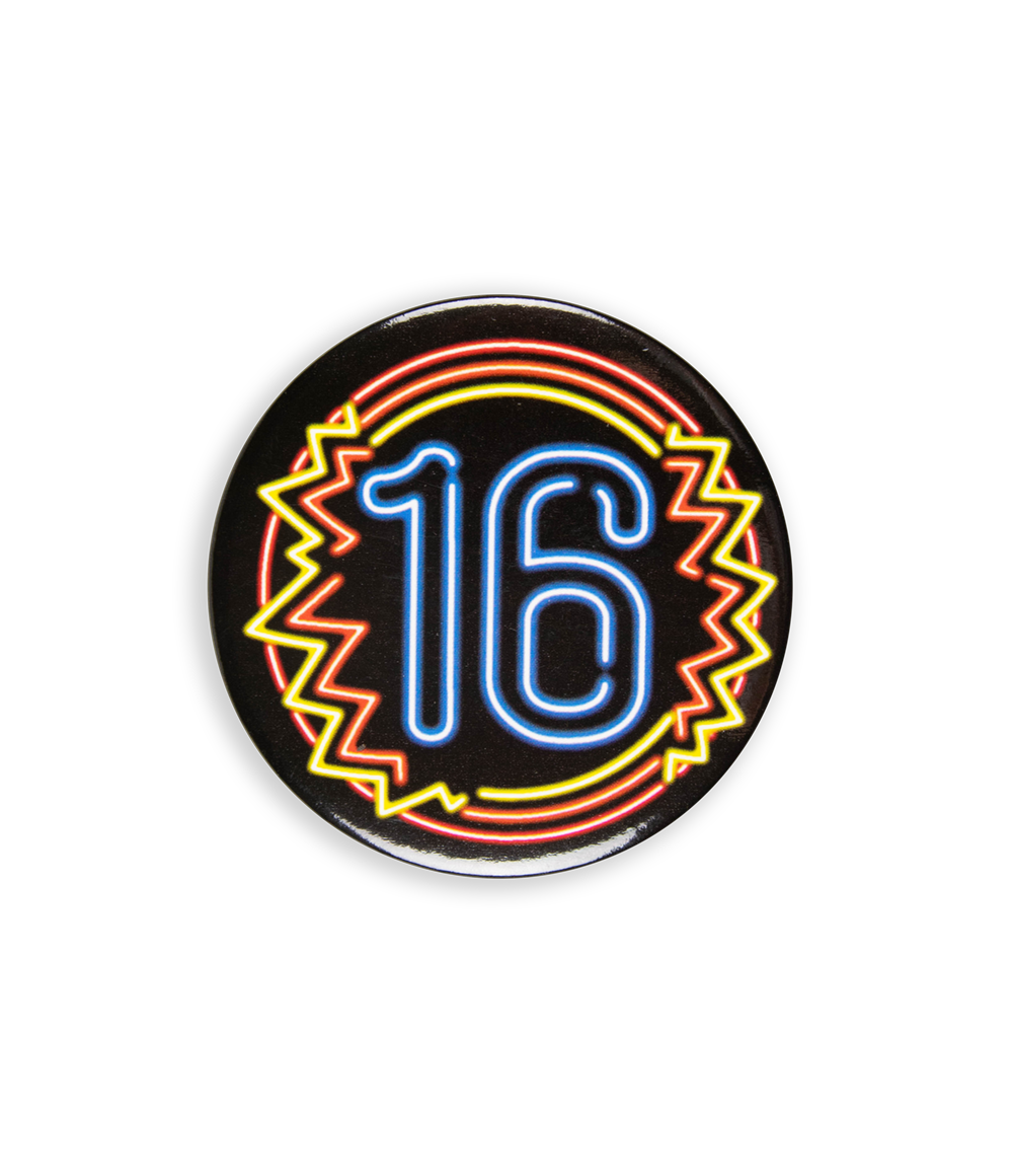 Neon button 16 jaar OP=OP