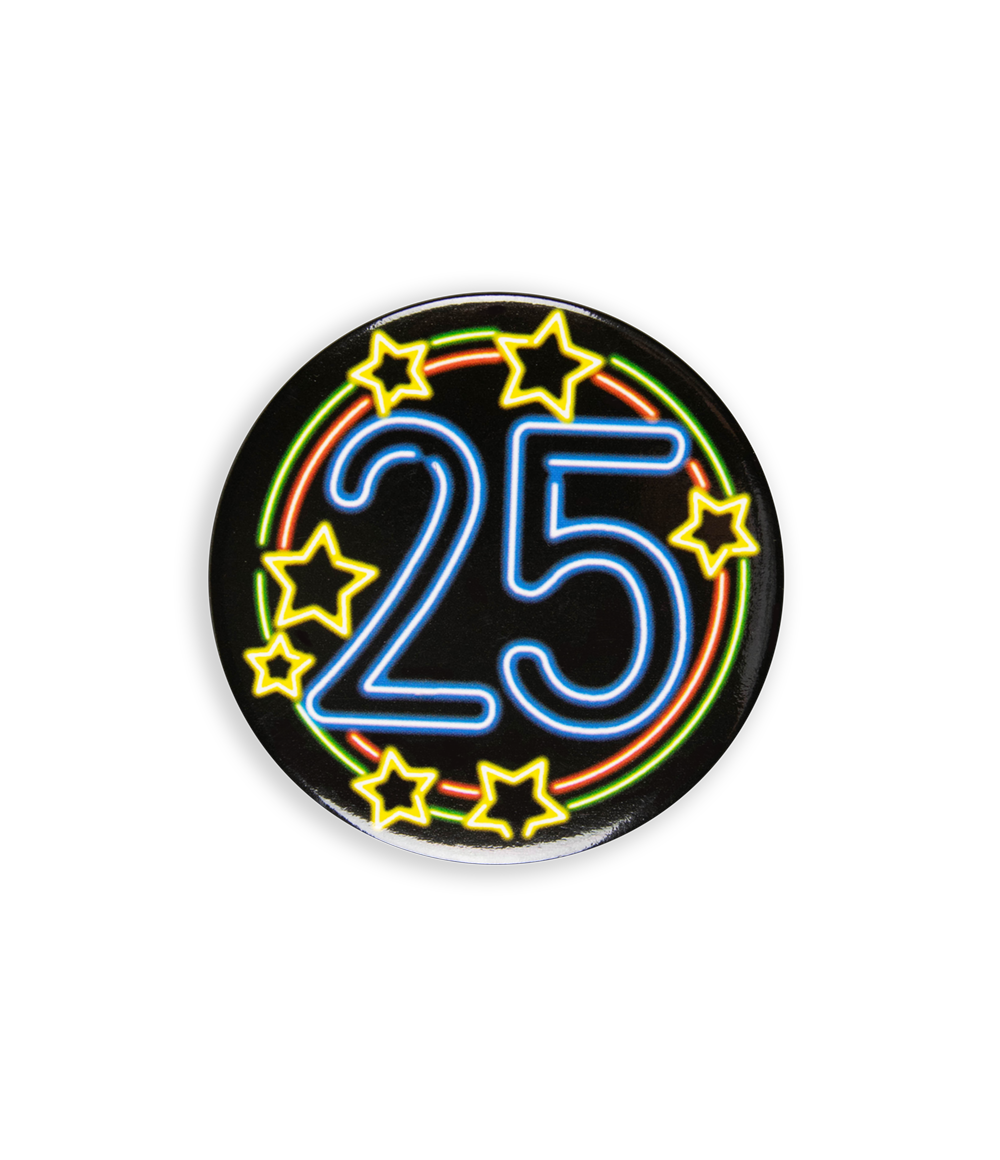 Neon button 25 jaar OP=OP