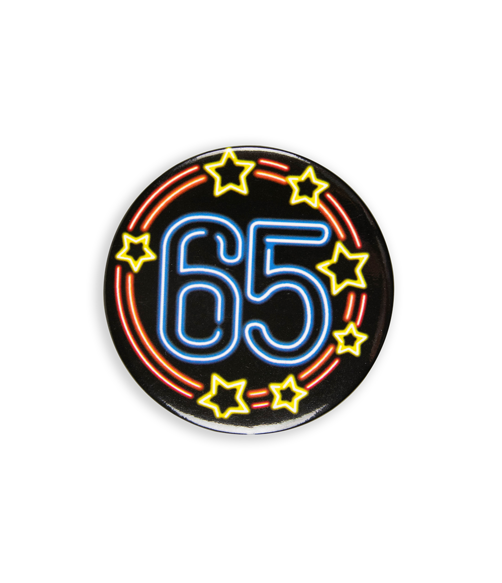 Neon button 65 jaar OP=OP