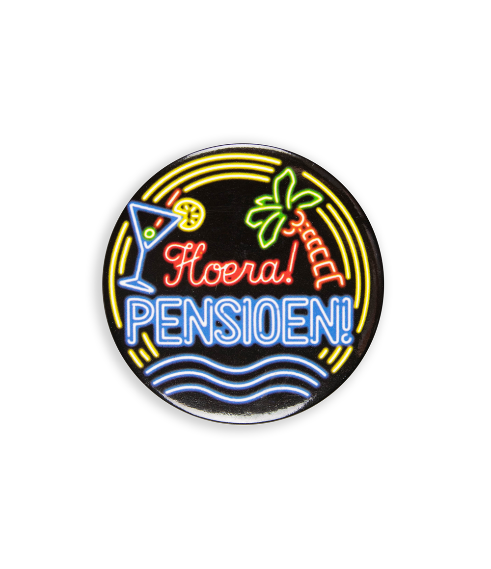 Neon button pensioen OP=OP