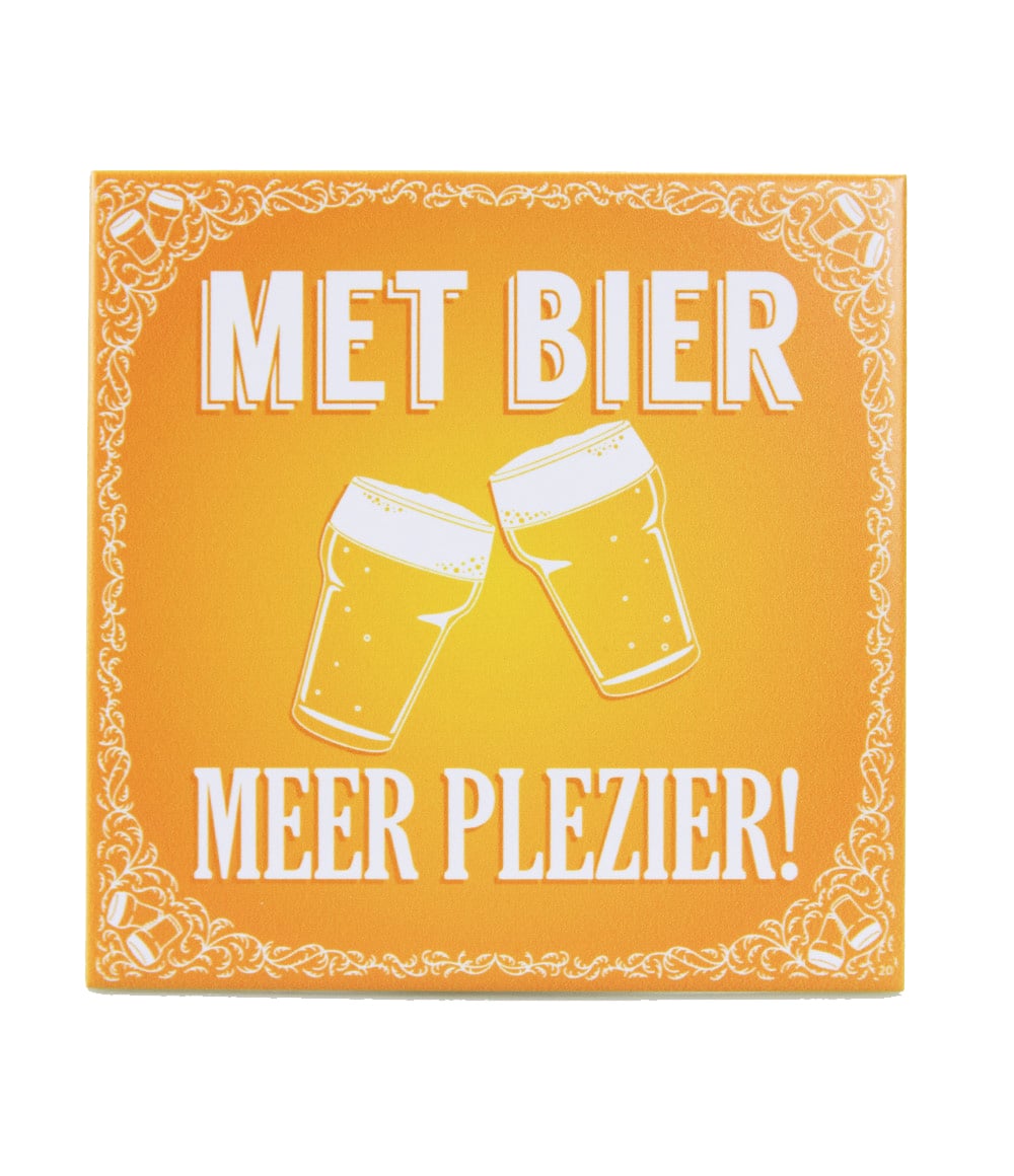 Slogan tegel Met bier meer plezier