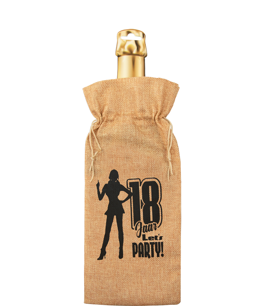 Bottle gift bag - 18 jaar OP=OP