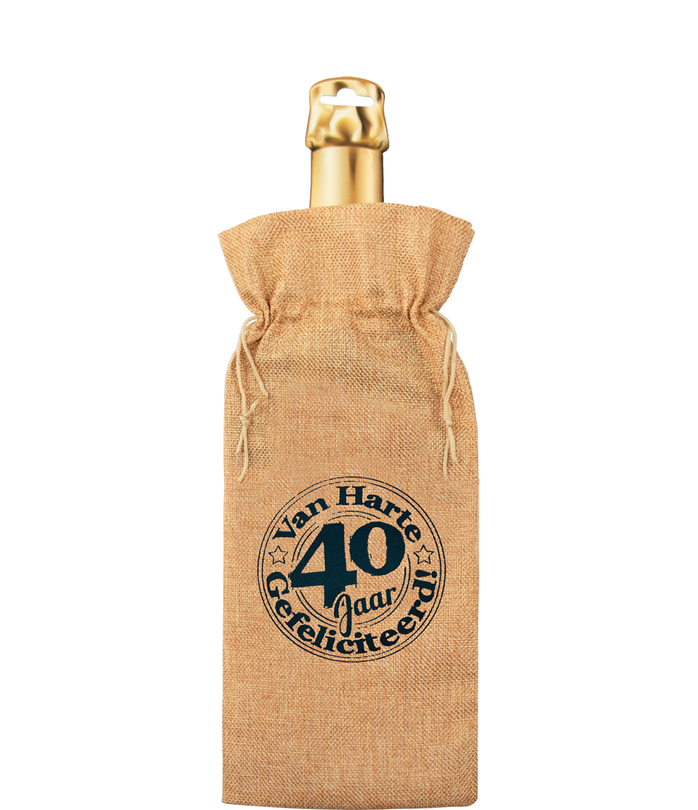 Bottle gift bag - 40 jaar OP=OP