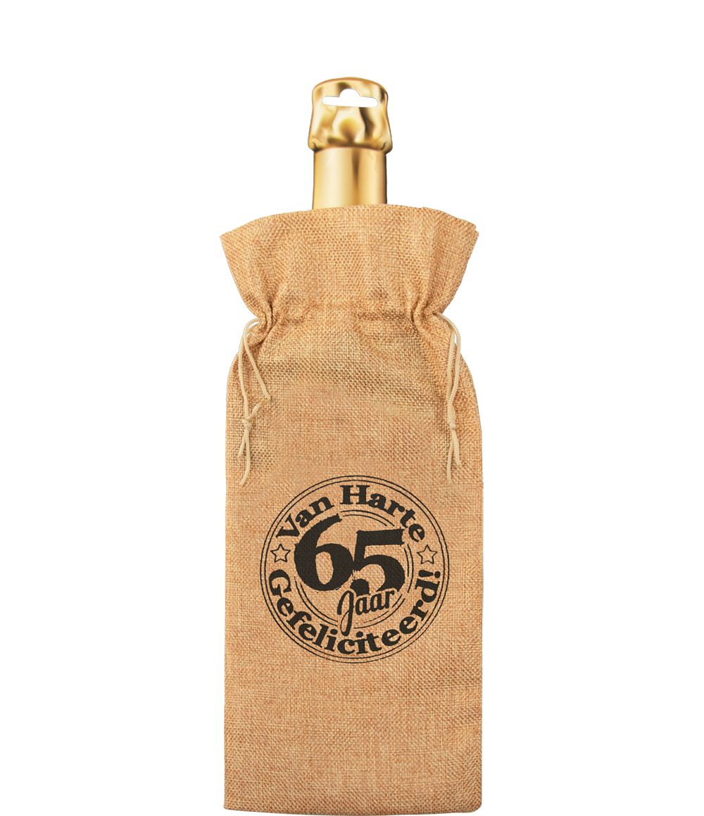 Bottle gift bag - 65 jaar OP=OP