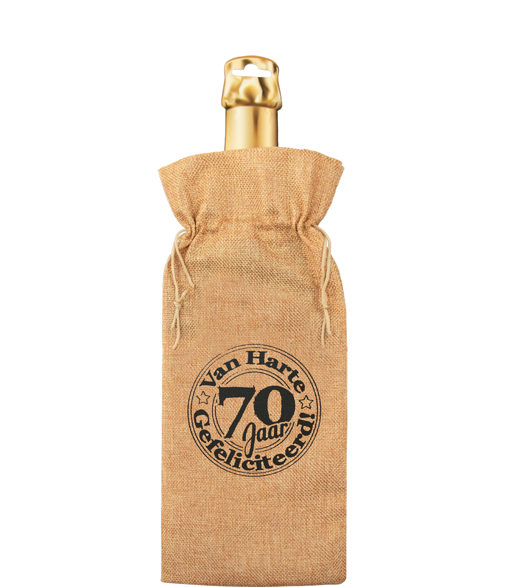 Bottle gift bag - 70 jaar OP=OP