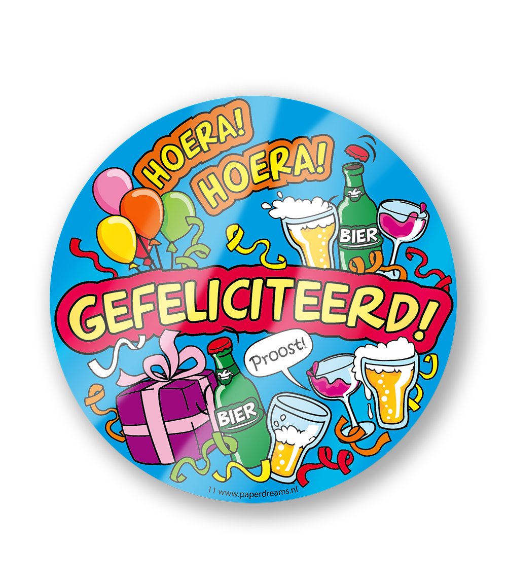 Bierviltjes met tekst Gefeliciteerd