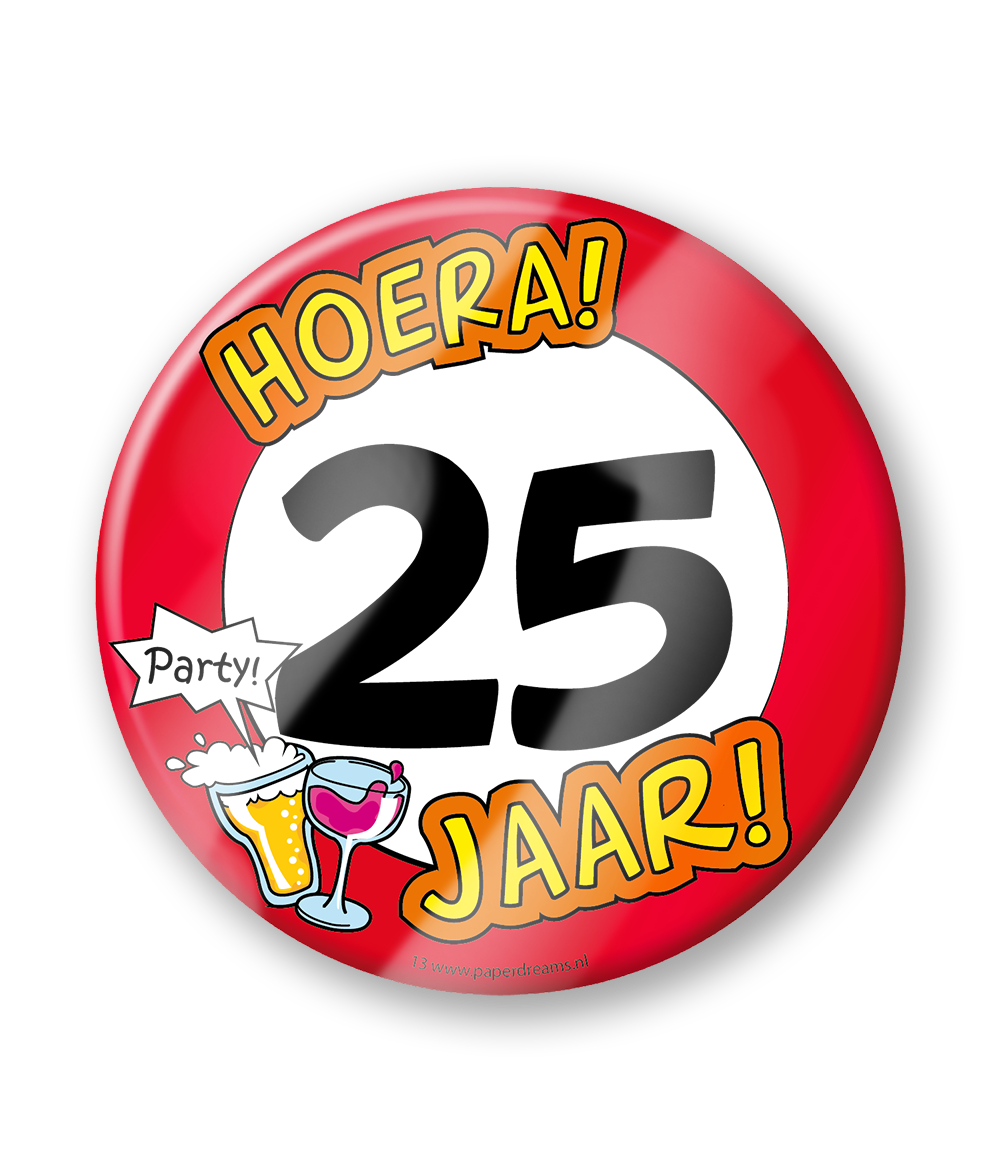 Bierviltjes Hoera 25 jaar! 6 stuks