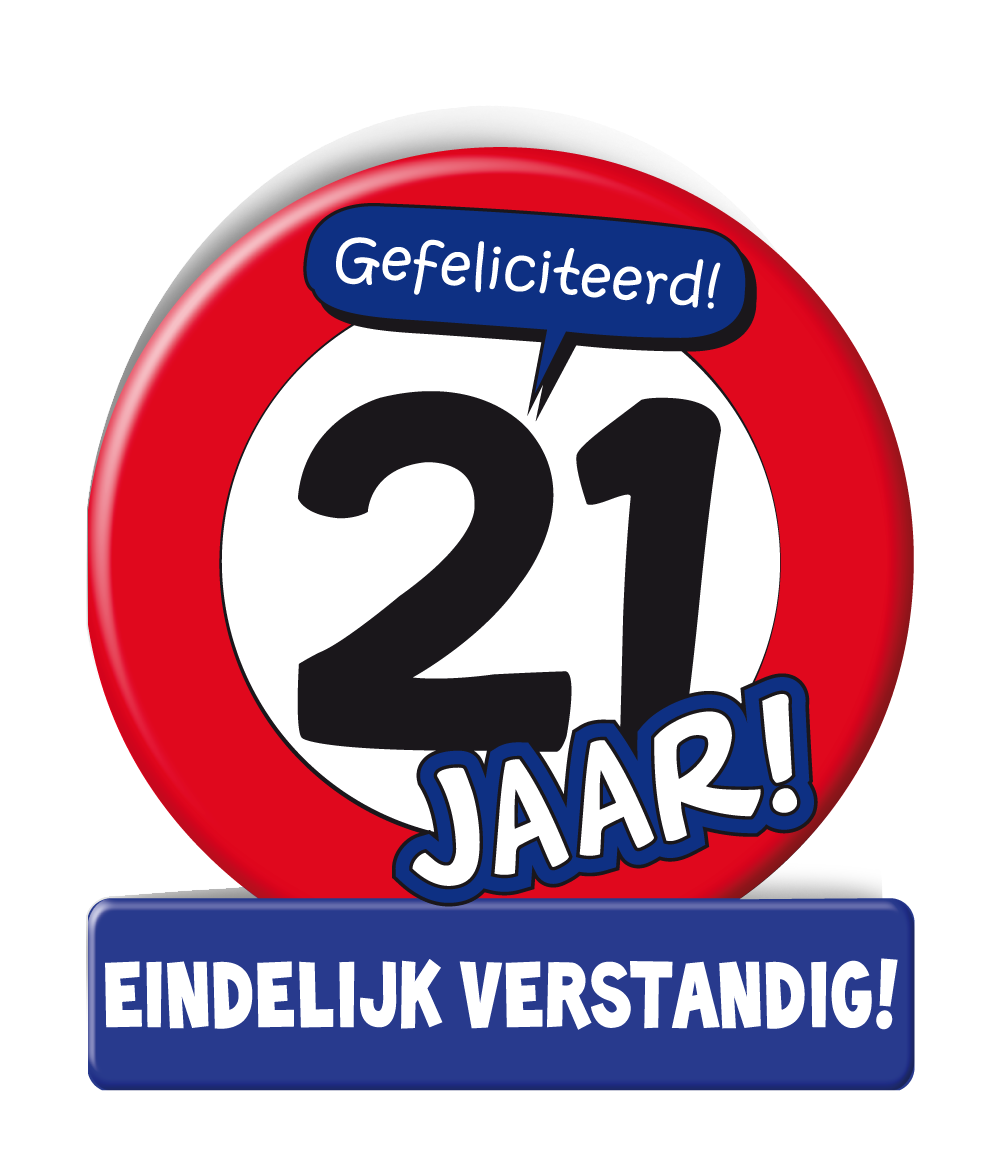 Wenskaart - 21 jaar verkeersbord