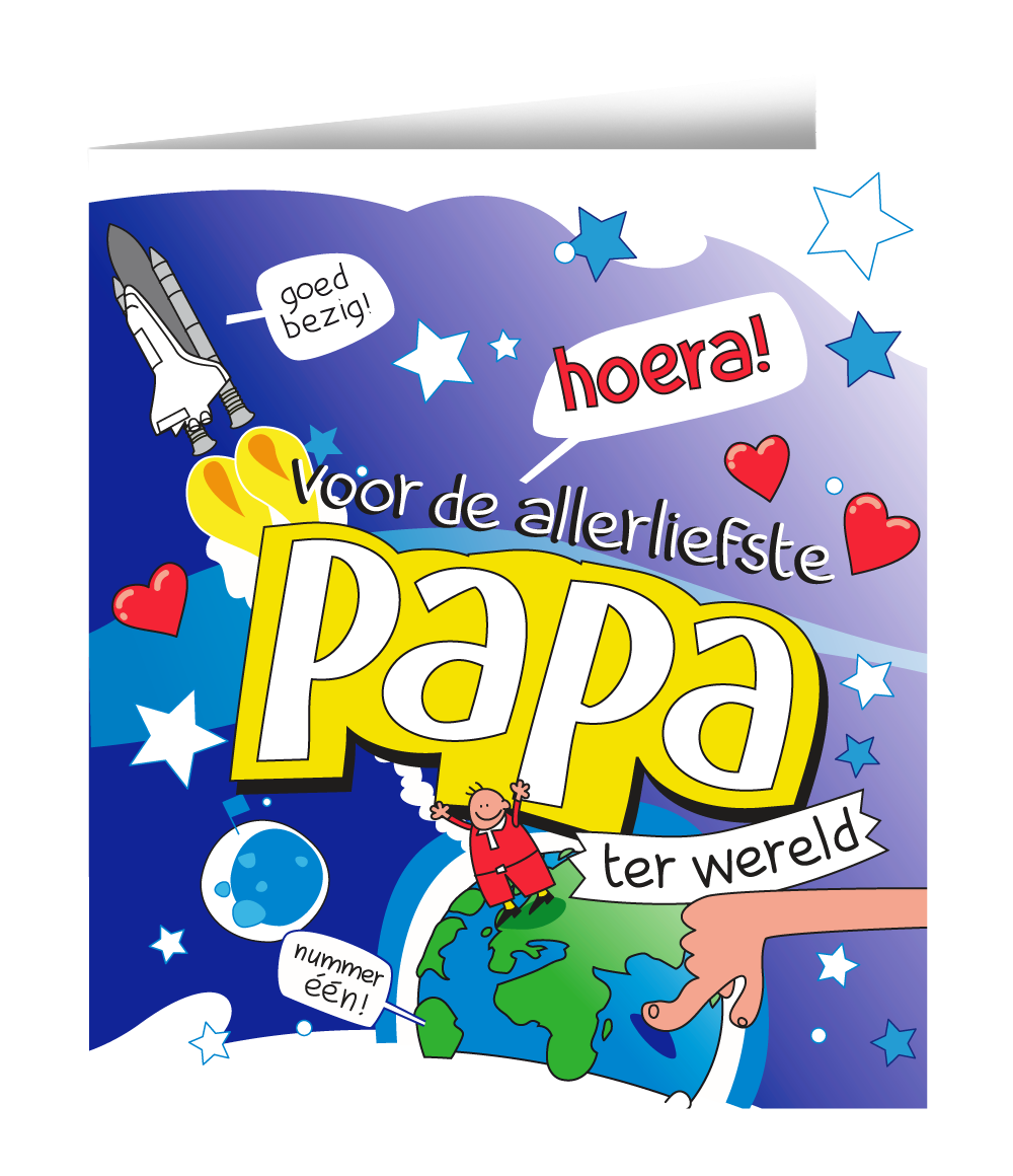 Wenskaart - papa cartoon