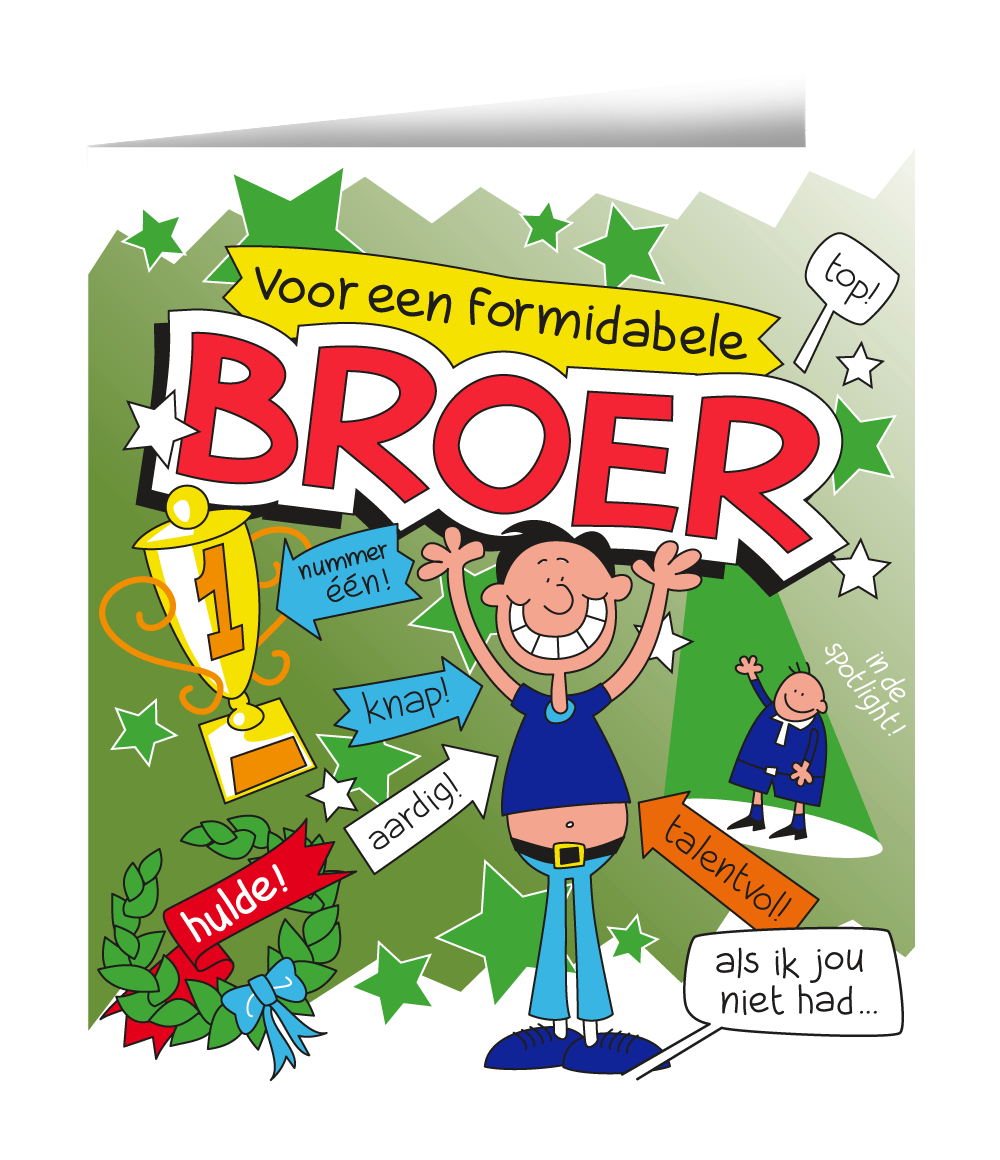 Wenskaart - broer cartoon