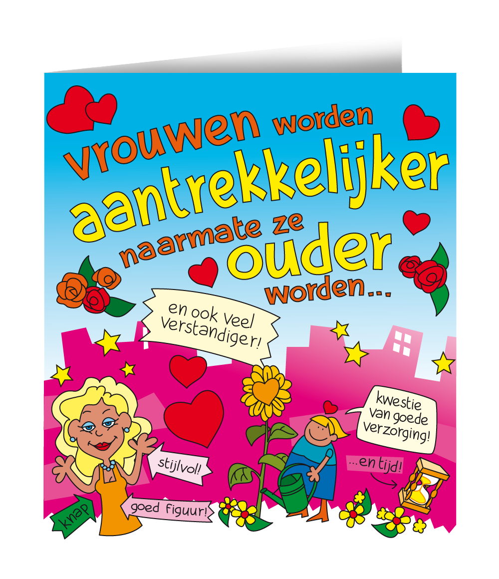 Wenskaart - vrouwen cartoon
