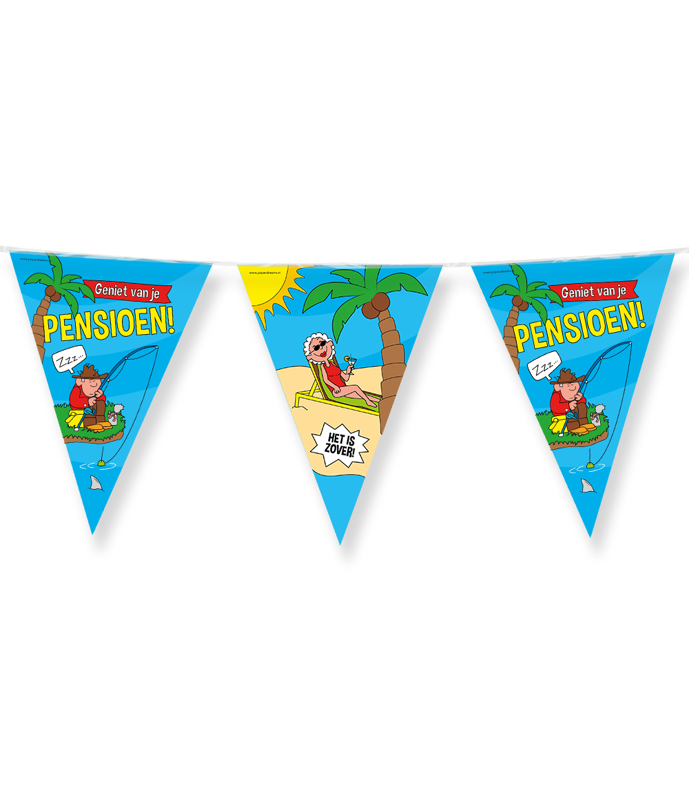 Party Vlaggen - Pensioen cartoon