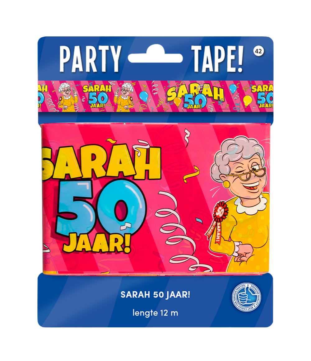 Party Tape - Sarah 50 jaar cartoon