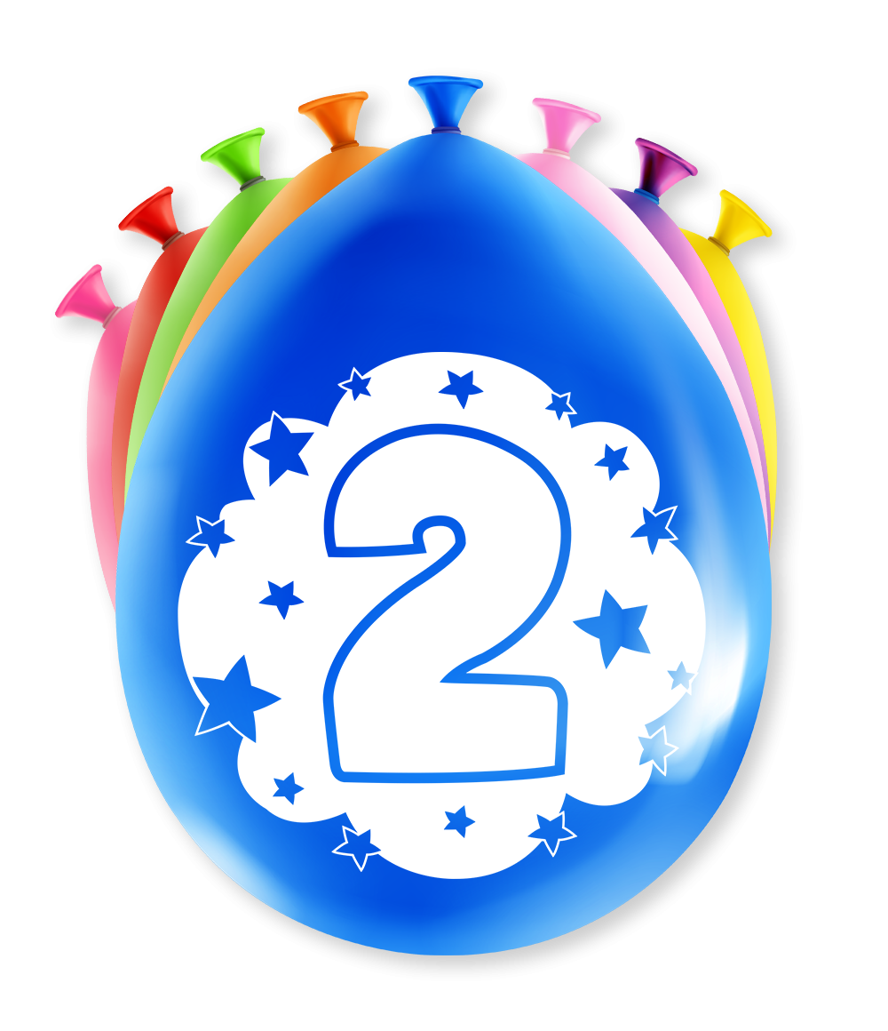 Happy party balloons - 2 years