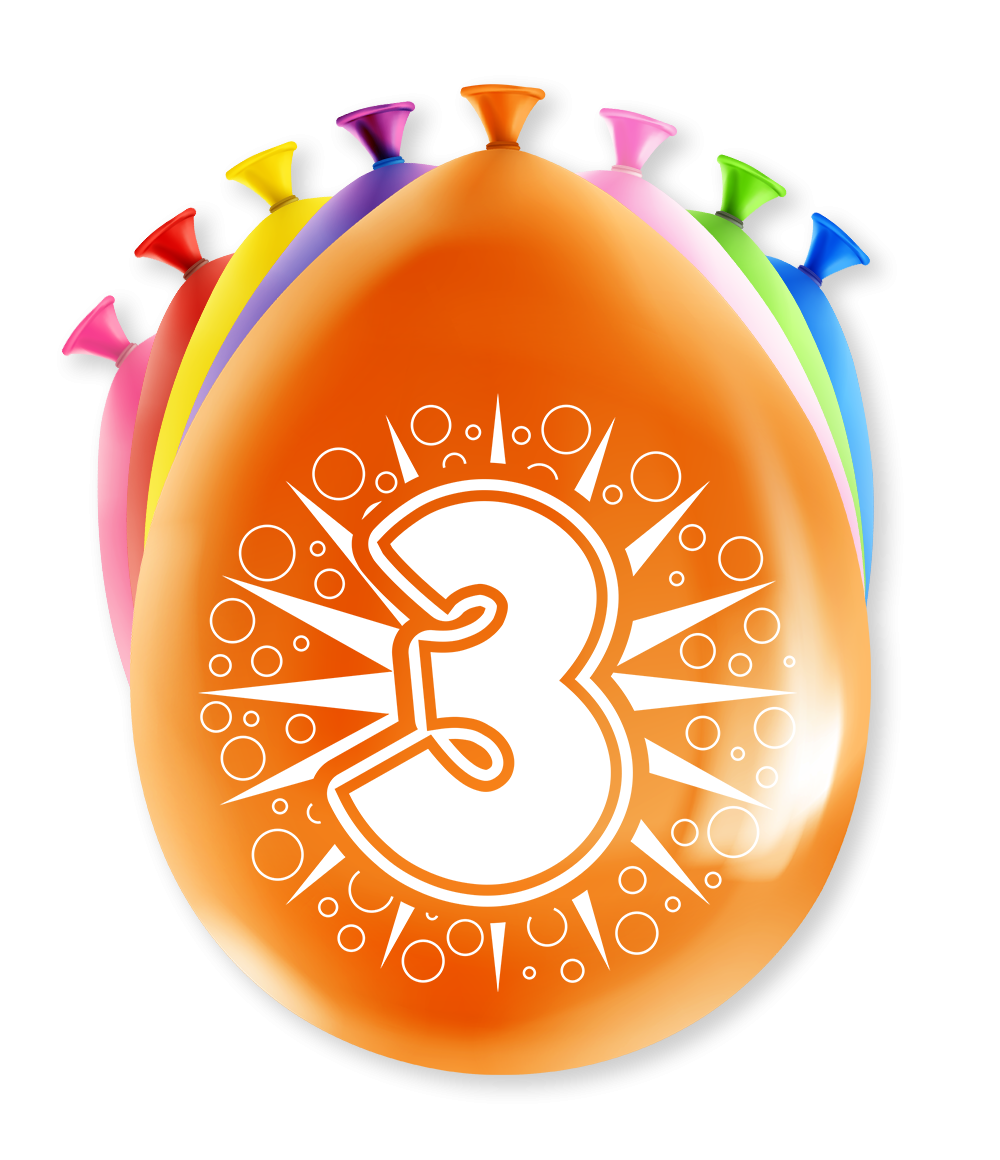 Happy party balloons - 3 years