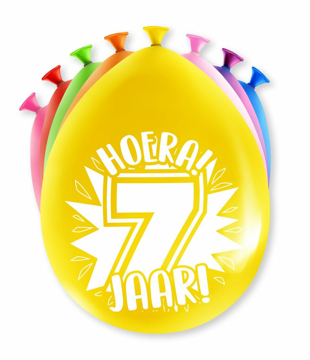 Party ballonnen 7 jaar 8 stuks