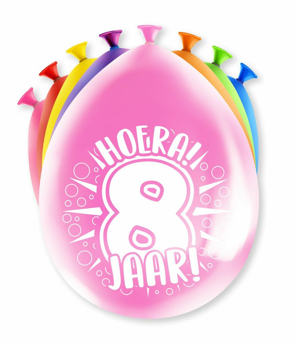 Party ballonnen 8 jaar 30 cm 8 stuks