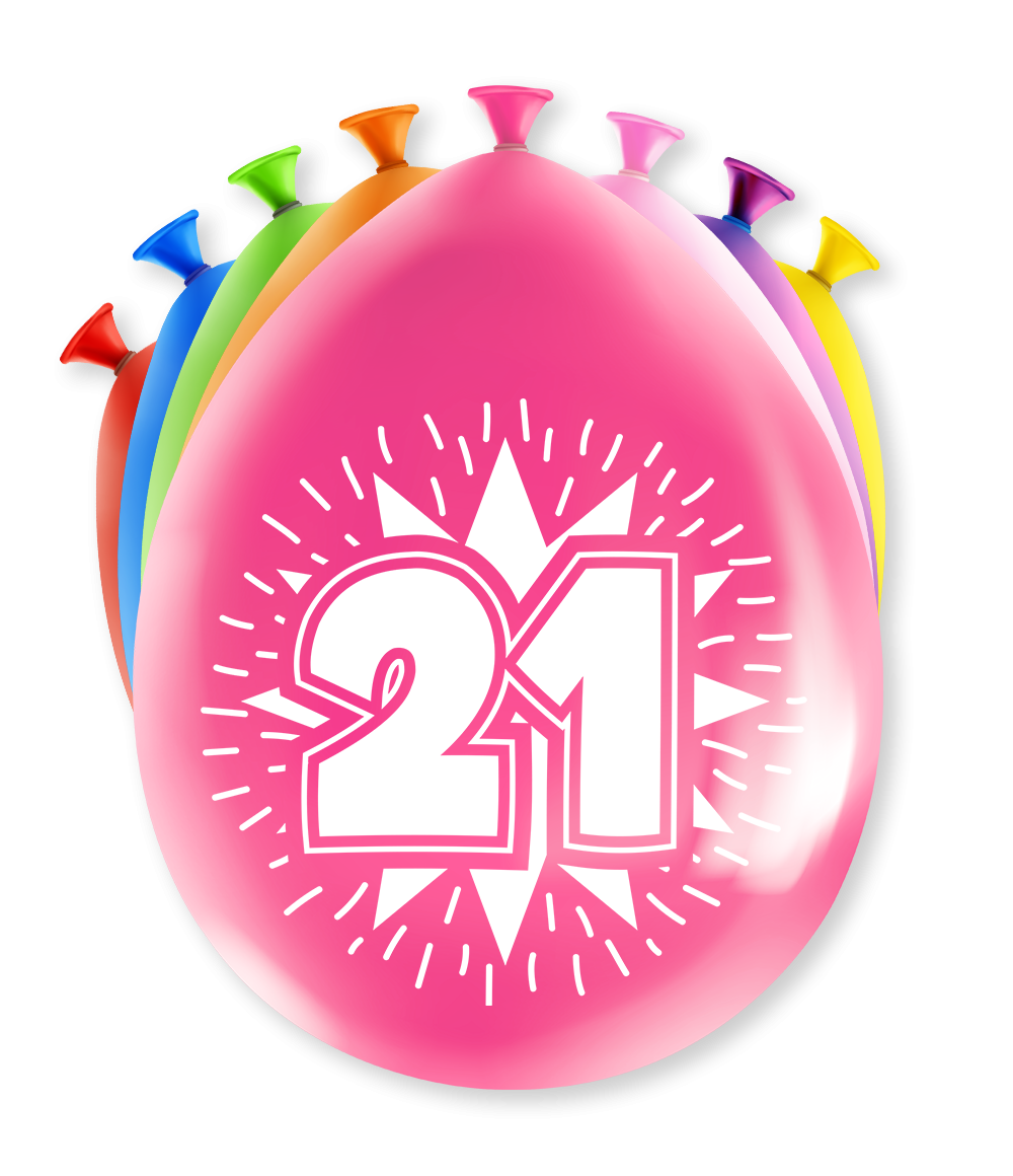 Happy party balloons - 21 years