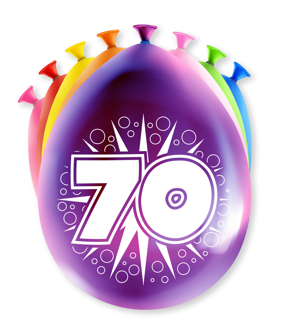 Party ballonnen 70 jaar 30 cm 8 stuks