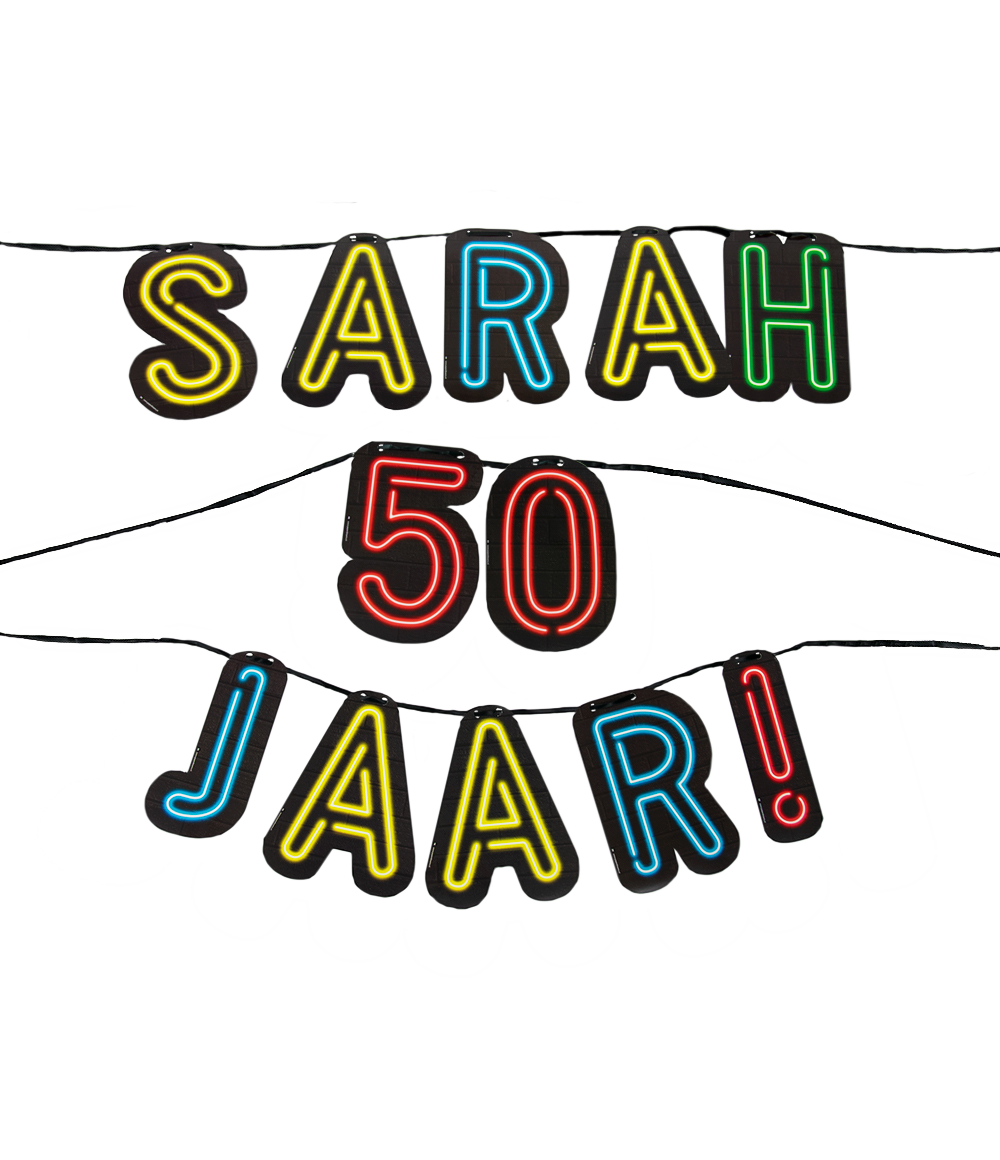Neon slinger - Sarah 50 jaar! OP=OP