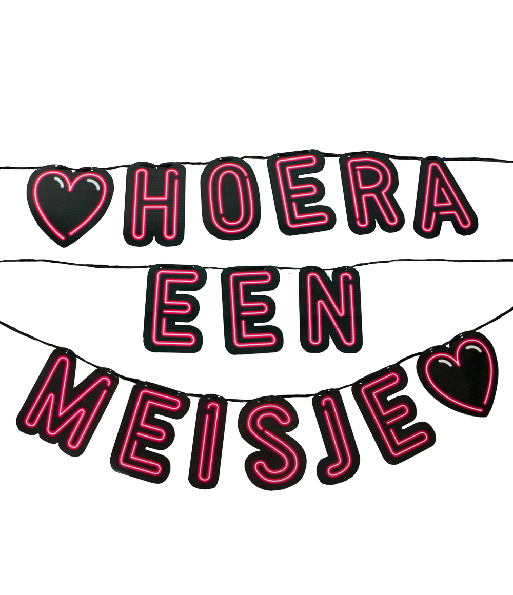 Neon slinger - Hoera een meisje OP=OP