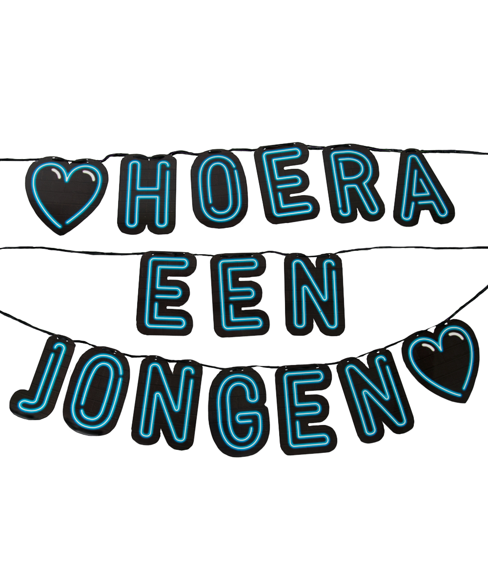 Neon slinger - Hoera een jongen OP=OP
